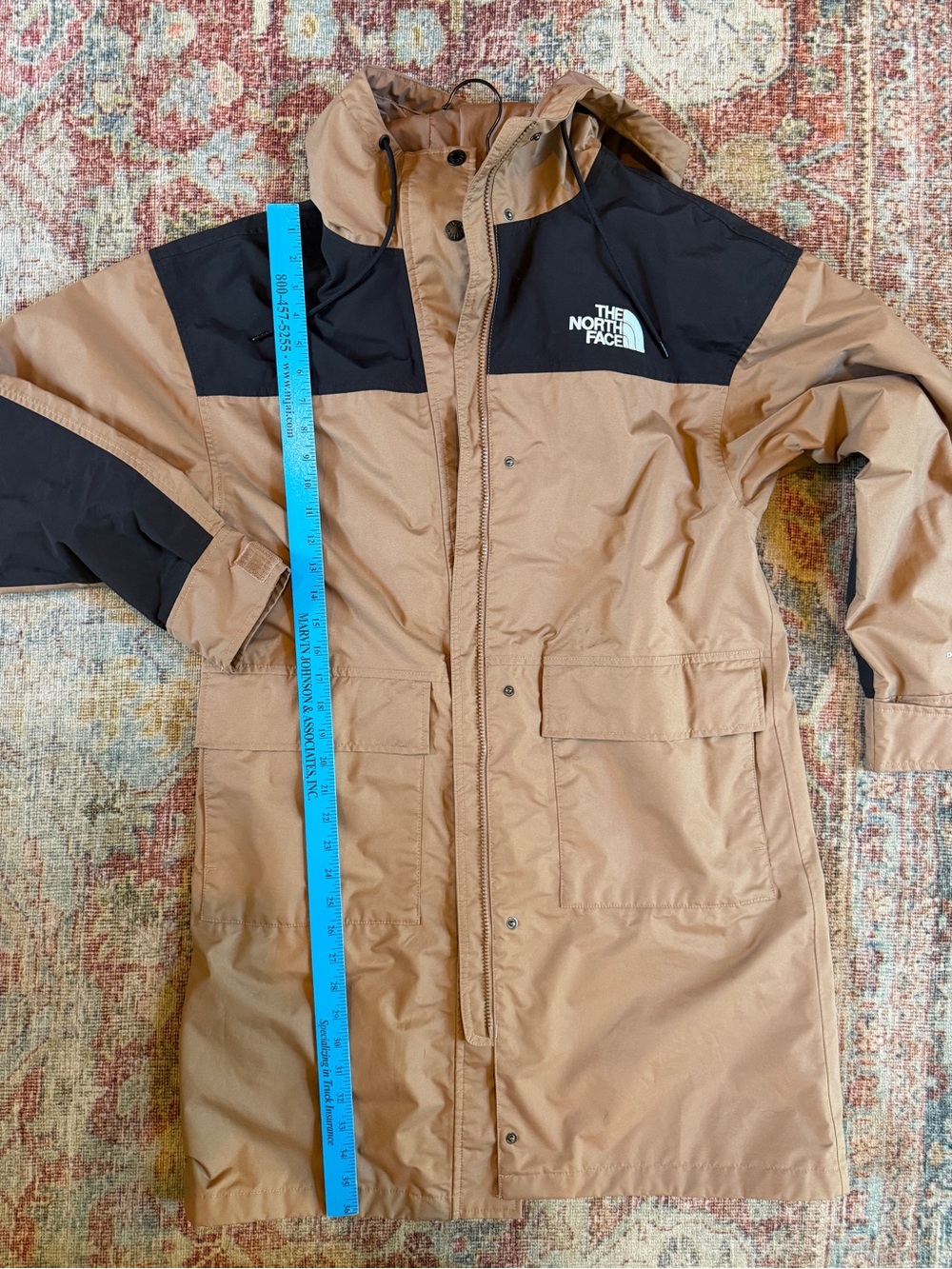The North Face Reign On Parka Women’s Two-Tone Brown & Black Long Hooded Jacket - Picture 13 of 14
